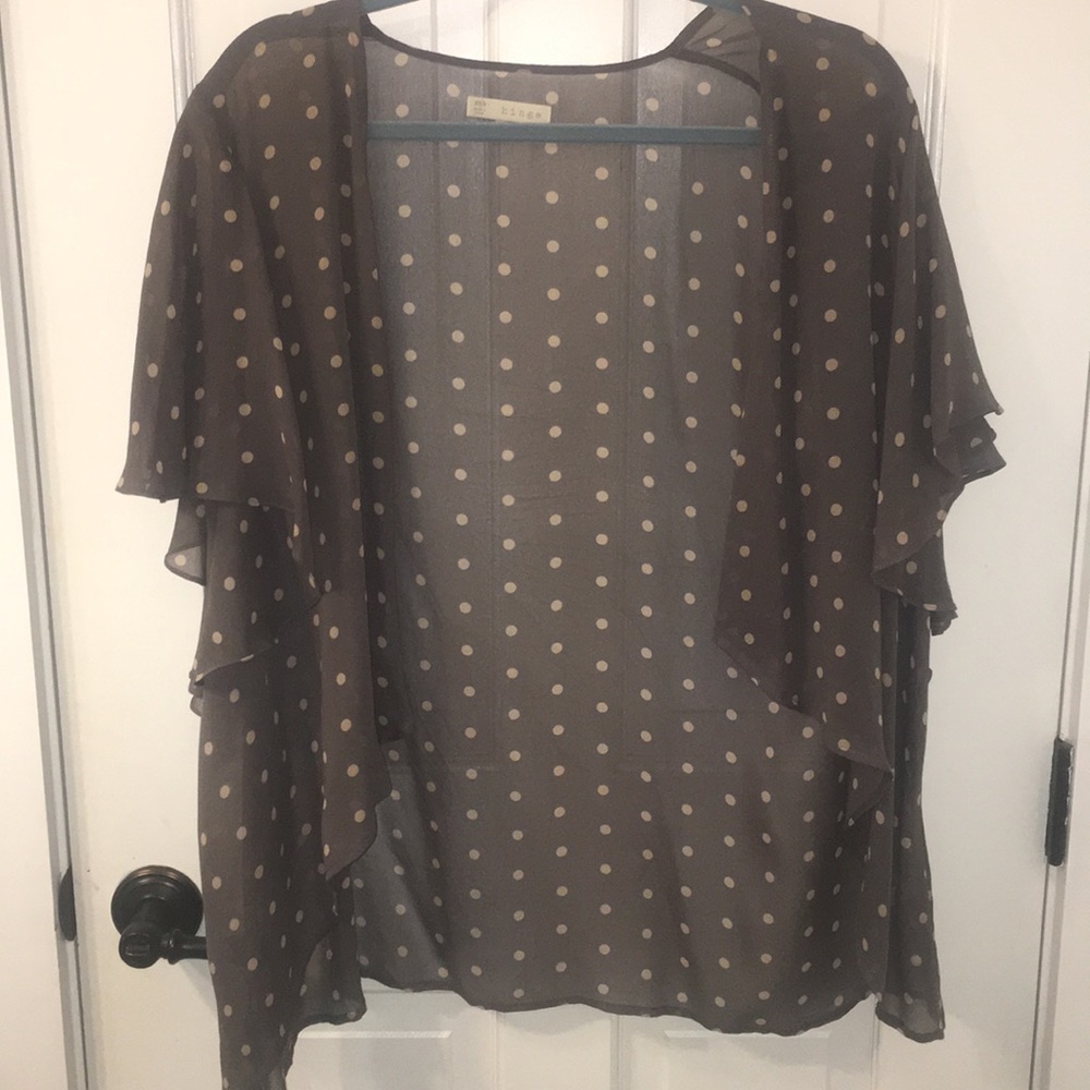 hinge Short Sleeved Sheer Cardigan